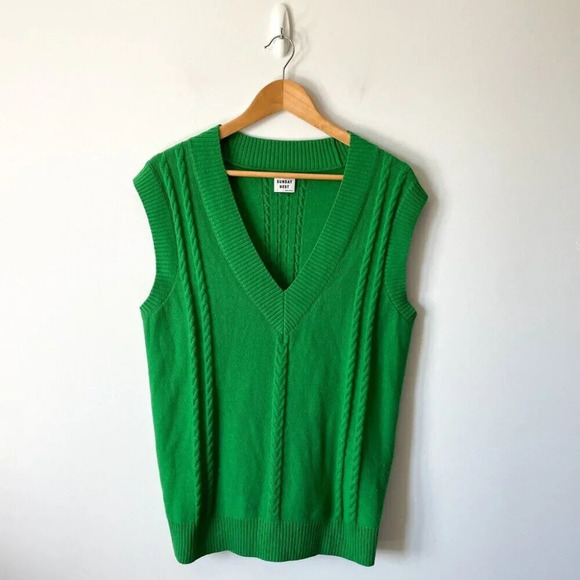 Aritzia Sunday Best Winston Wool Blend Sweater Vest Green Size Small - Picture 4 of 8